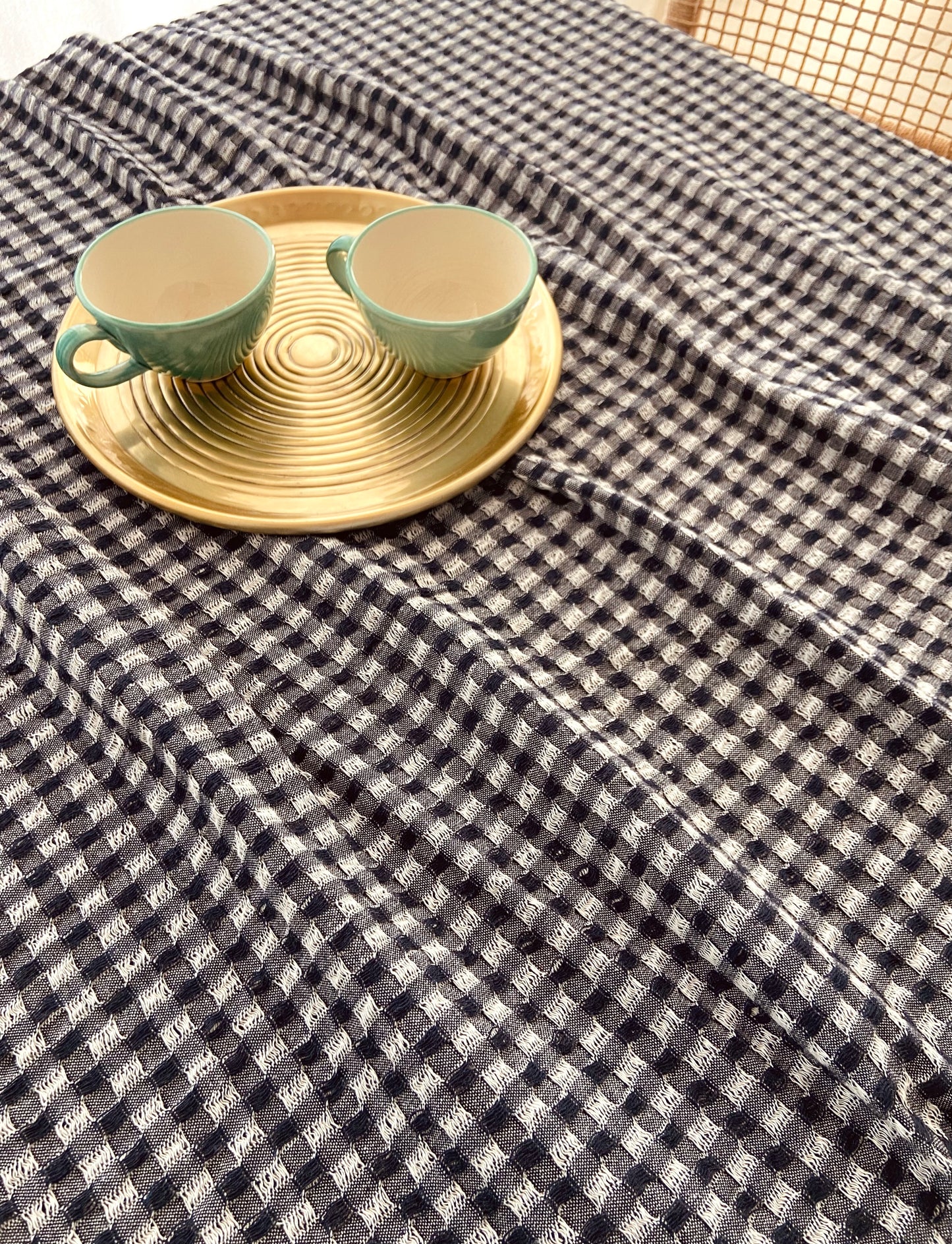 BLUE CHECKED TABLECLOTH 160x200CM