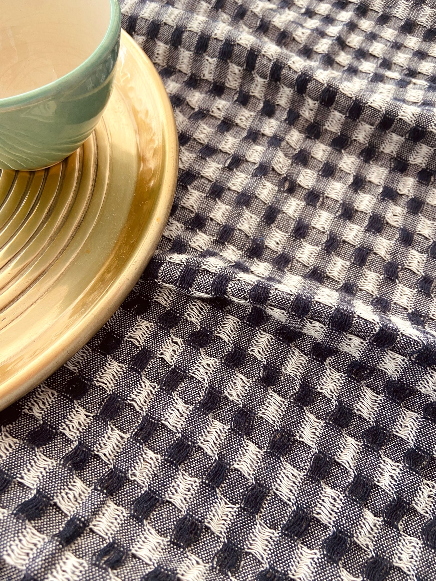 BLUE CHECKED TABLECLOTH 160x200CM