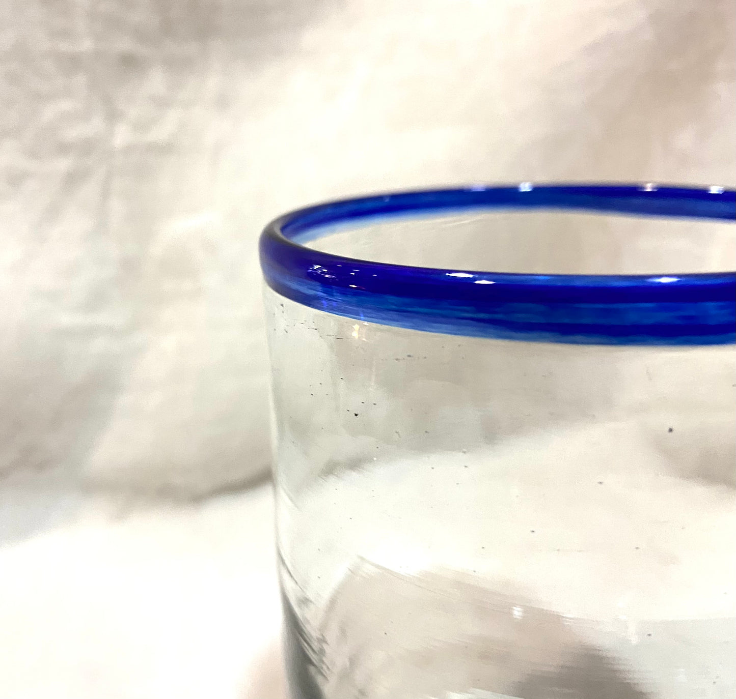 VASO VIDRIO LINEA AZUL