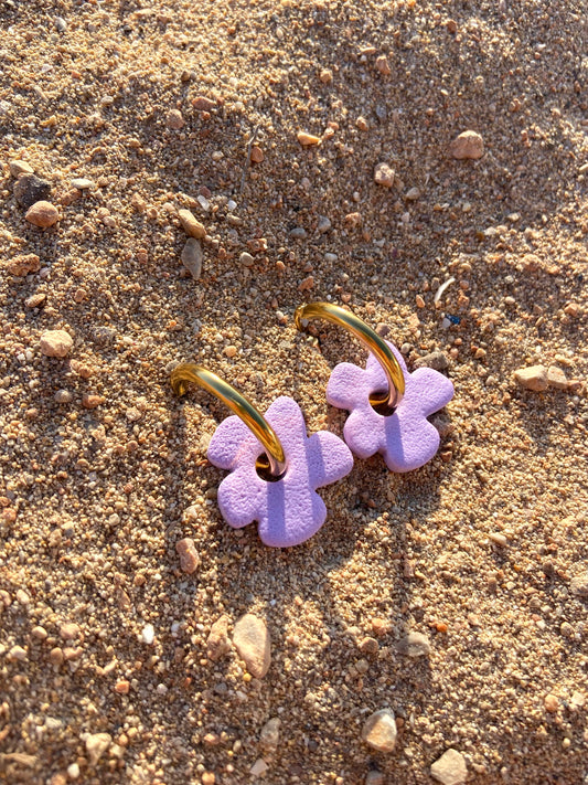 Pendientes flor texturas